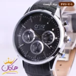 ساعت کرست ست بند چرم مشکی سه موتوره 6711/7 - Image 9
