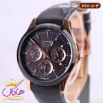 ساعت کرست ست بند چرمی مشکی فول دیت 6711/8 - Image 5