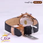 ساعت کرست ست بند چرمی مشکی فول دیت 6711/8 - Image 8