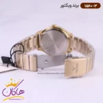 ساعت ویکتور زنانه فلزی طلایی صفحه طرح دار 1560/3 - Image 5