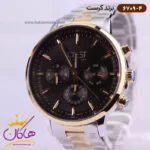 ساعت کرست ست فلزی قاب طلایی صفحه مشکی 6709/4 - Image 2