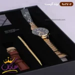 ساعت کرست مردانه فلزی طلایی دو زمانه مدل 9027/2 - Image 2