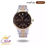 ساعت کرست ست فلزی قاب طلایی صفحه مشکی 6709/4 - Image 6