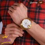 ساعت دیزل شاخدار طلایی صفحه سفید مردانه | کد 103 - Image 5