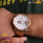ساعت دیزل شاخدار رز گلد صفحه سفید مردانه کد 107 - Image 2