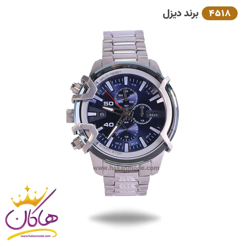 diesel-watch-code-4518-1.webp ساعت مردانه دیزل نقره ای صفحه آبی کد 4518 Diesel - Image 1