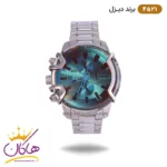 ساعت دیزل نقره ای شیشه هلوگرامی کد 4521