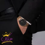 ساعت دنیل ویلینگتون مردانه فلزی رزگلد بند حصیری سایز 3 - Image 2