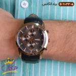 ساعت الگانس مردانه بند چرمی صفحه شطرنجی G2033/5 - Image 2