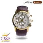 ساعت الگانس مردانه بند چرمی صفحه سفید G2033/7
