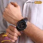 ساعت الگانس مردانه بند چرمی مدل G2034 مشکی - Image 2