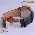 ساعت الگانس مردانه بند چرمی مشکی رزگلد G2037 - Image 4
