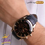 ساعت الگانس مردانه بند چرمی مشکی رزگلد G2037 - Image 2