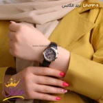 ساعت الگانس زنانه بند چرمی مشکی رزگلد مدل L2033 - Image 3