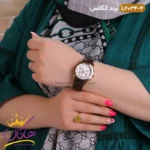 ساعت الگانس زنانه بند چرمی صفحه سفید مدل L2034 - Image 3