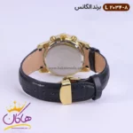 ساعت الگانس زنانه بند چرمی قاب طلایی L2034/8 - Image 5