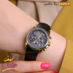 ساعت الگانس زنانه بند چرمی مشکی طلایی مدل L2038 - Image 2
