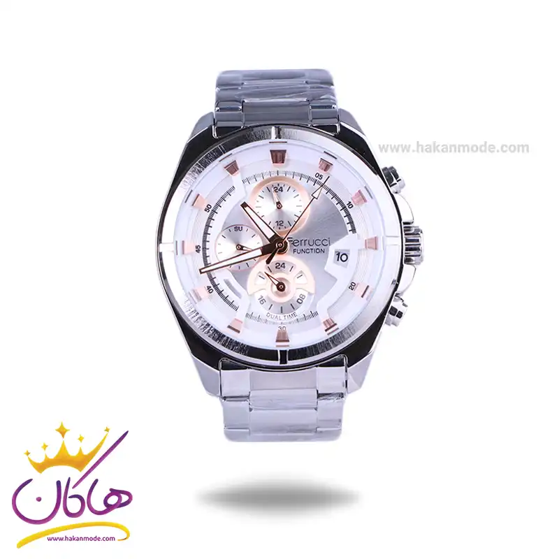 ferrucci-watch-code-03273.031.webp ساعت عقربه ای فروچی مردانه فلزی نقره ای صفحه سفید FC03273/03 - Image 1