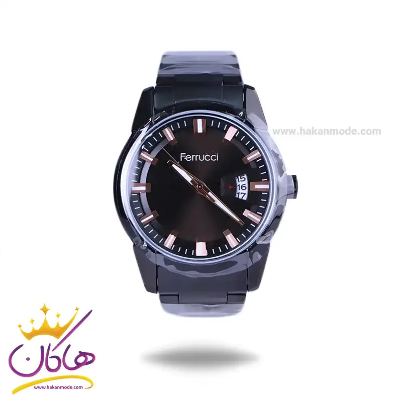 ferrucci-watch-code-03332.041.webp ساعت عقربه ای فروچی مردانه فلزی مشکی FC03332/04 - Image 1