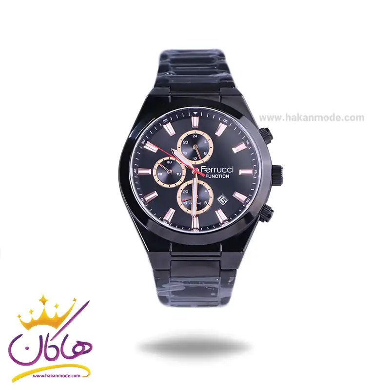 ferrucci-watch-code-14168FM.21.webp ساعت عقربه ای فروچی مردانه فلزی مشکی FC14168FM/02 - Image 1