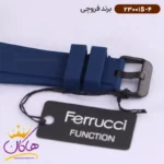ساعت فروچی مردانه بند رابر سورمه ای کرنوگراف قاب مربع 23001s/4 - Image 3