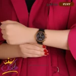 ساعت فیرو فلزی ست مشکی قاب رزگلد 11187 - Image 3