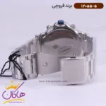 ساعت فروچی مردانه فلزی نقره ای صفحه سورمه ای 12055/5 - Image 4