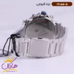 ساعت فروچی مردانه فلزی نقره ای صفحه سورمه ای 12055/5 - Image 3