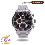 ساعت فروچی مردانه فلزی نقره ای صفحه مشکی 12459fm/4