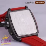 ساعت فروچی مردانه بند رابر قرمز قاب مربع کرنوگراف 23001s/2 - Image 3