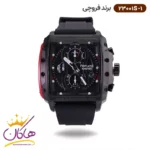 ساعت فروچی مردانه بند رابر مشکی قاب مربع کرنوگراف 23001s/1