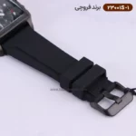 ساعت فروچی مردانه بند رابر مشکی قاب مربع کرنوگراف 23001s/1 - Image 4