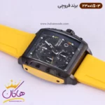 ساعت فروچی مردانه بند رابر زرد کرنوگراف قاب مربع 23001s/3 - Image 2