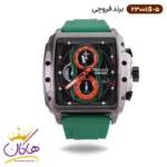 ساعت فروچی مردانه بند رابر سبز کرنوگراف صفحه مربع 23001s/5