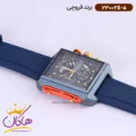ساعت فروچی مردانه بند رابر سورمه ای قاب مربع کرنوگراف 23002s/5 - Image 2