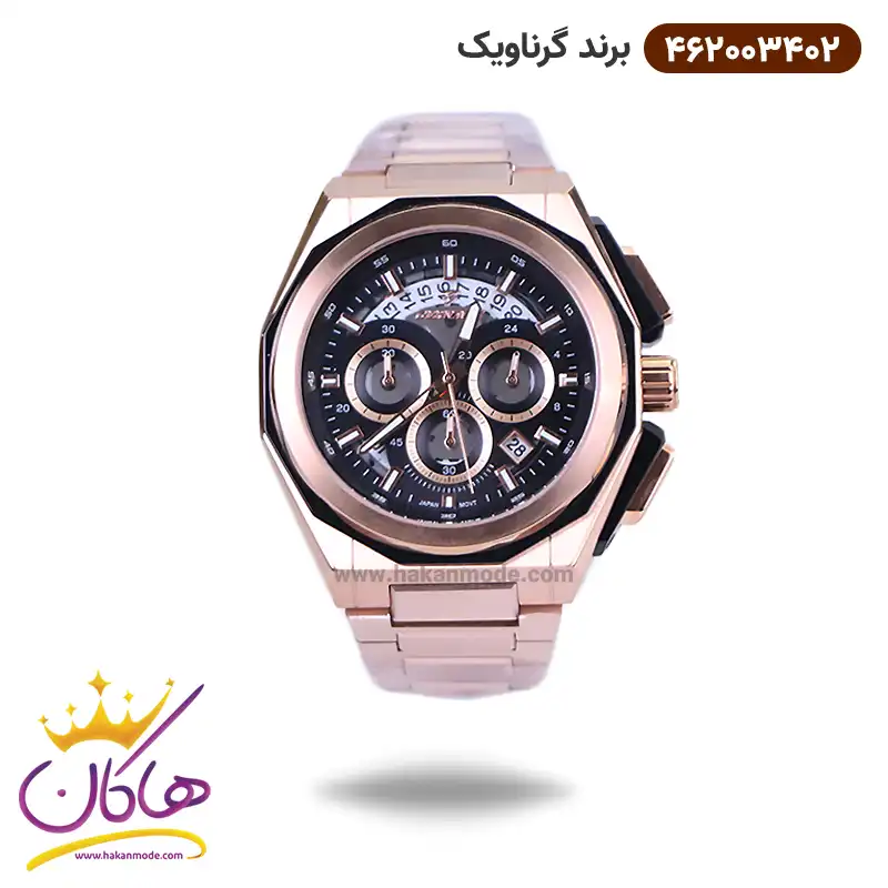 gernavic-watch-code-4620034021.webp ساعت گرناویک مردانه فلزی رزگلد کرنوگراف 462003402 - Image 1