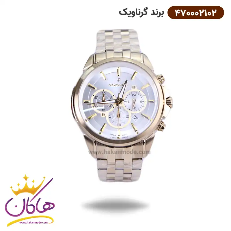 gernavic-watch-code-4700021021.webp ساعت گرناویک مردانه فلزی طلایی کرنوگراف 470002102 - Image 1