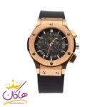 ساعت هابلوت زنانه مشکی رزگلد صفحه اسکلتون سه موتوره 888/41  
