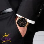 ساعت هابلوت مردانه بند چرم کرنوگراف صفحه مشکی 888/52 - Image 2