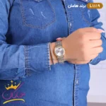 ساعت مچی ست زنانه و مردانه هامان طلایی نقره ای کد 1119 - Image 6
