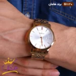 ساعت مچی هامان فلزی رزگلد صفحه سفید کد 1120 - Image 2