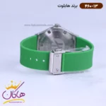 ساعت هابلوت زنانه بند رابر سبز قاب نگین دار 460/13 - Image 3