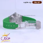 ساعت هابلوت زنانه بند رابر سبز قاب نگین دار 460/13 - Image 2