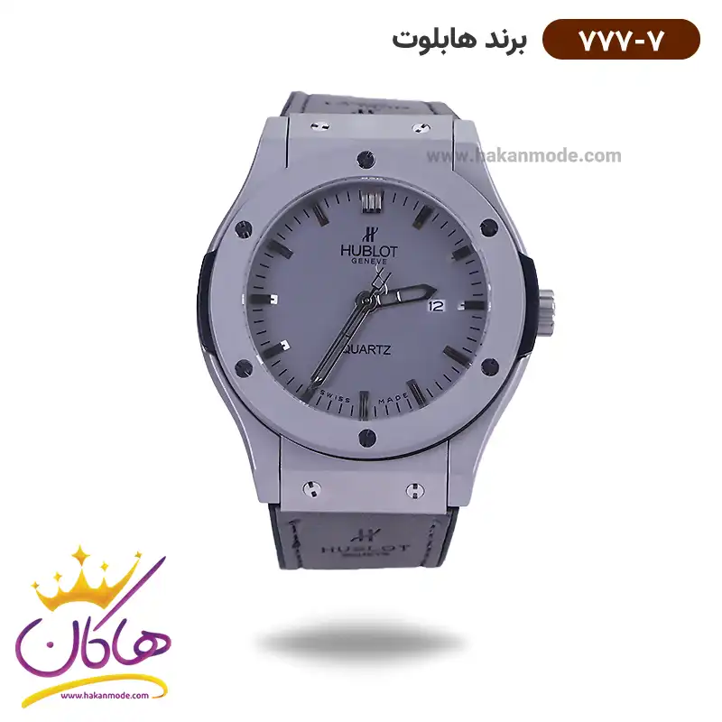 hublot-watch-code-777.71.webp ساعت هابلوت مردانه بند جیر طوسی 777/7 - Image 1