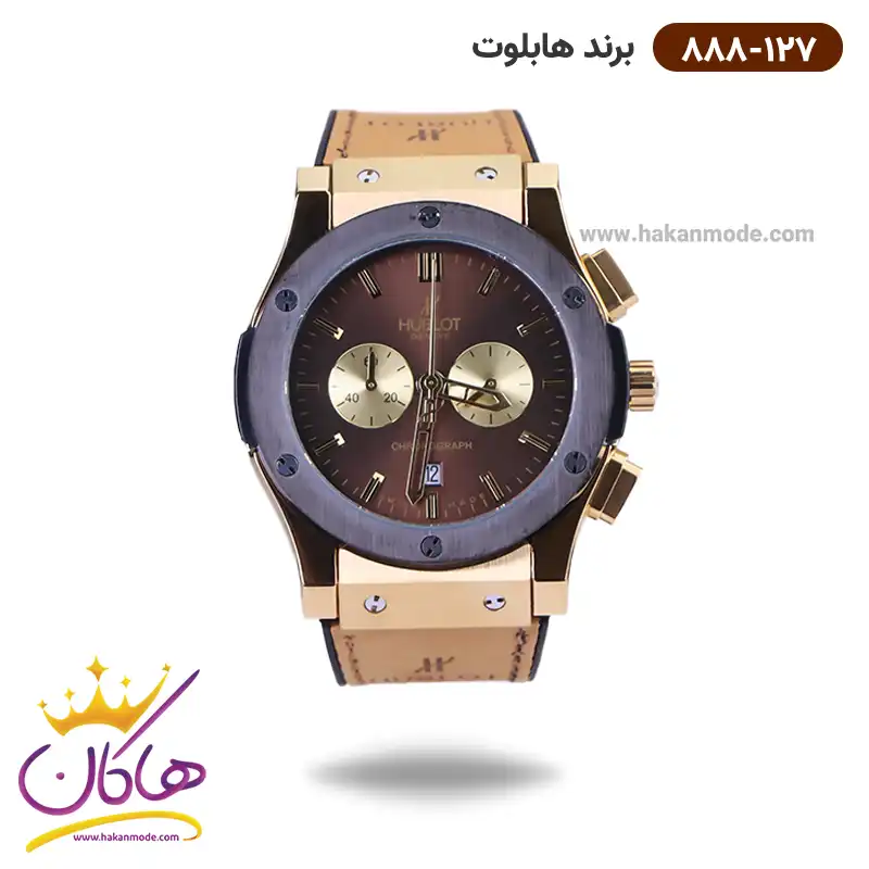 hublot-watch-code-888.1271.webp ساعت هابلوت مردانه بند جیر عسلی کرنوگراف 888/127 - Image 1