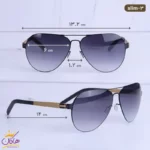 عینک آفتابی مردانه آیس برلین خلبانی slim black gold - Image 2