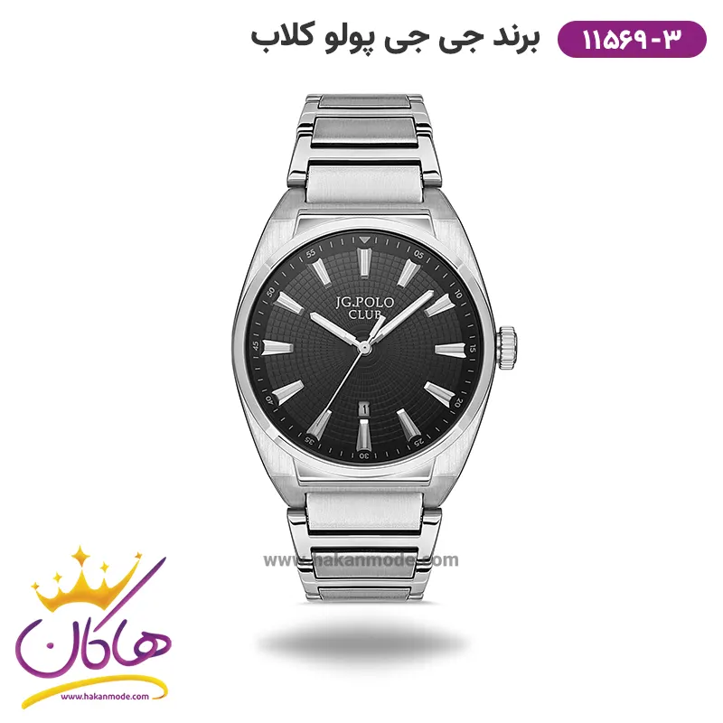 jGpoloclub-watch-code-11569.3-1.webp ساعت جی جی کلاب مردانه فلزی صفحه مشکی کد 11569/3 - Image 1