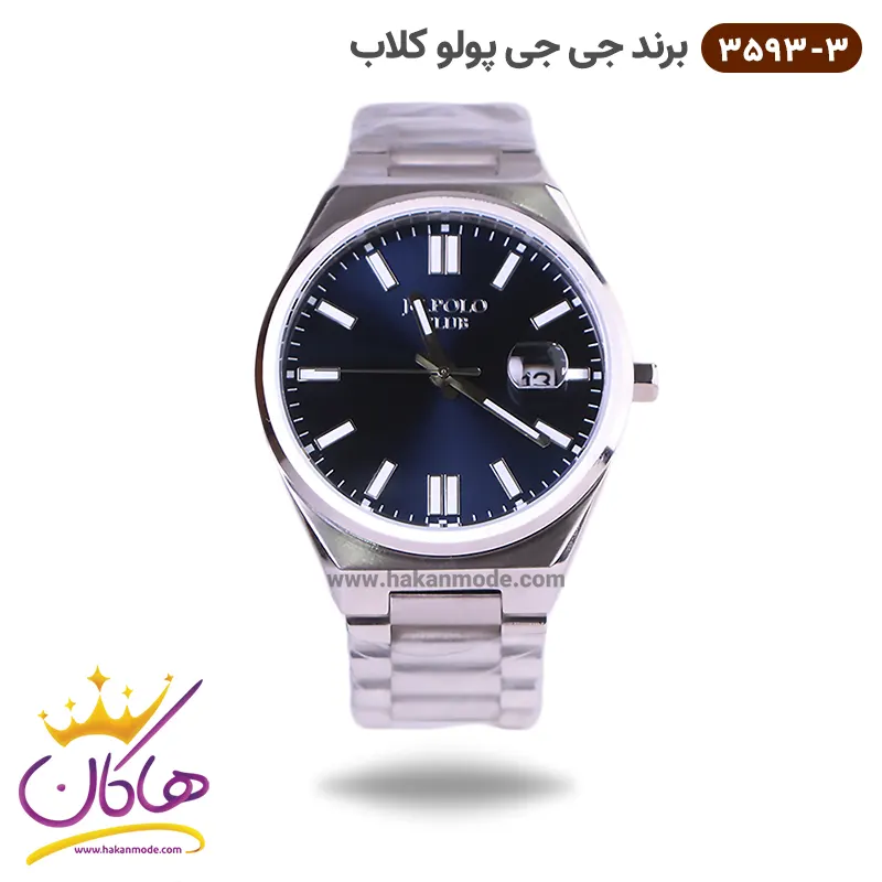 jGpoloclub-watch-code-3593.3-1.webp ساعت جی جی کلاب مردانه فلزی صفحه سورمه ای کد 3593/3 - Image 1