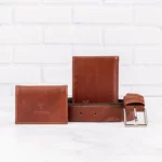 ست 3 تکه کیف چرمسال جیبی و کارتی و کمربند - Image 2