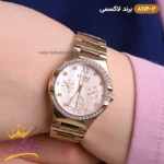 ساعت لاکسمی زنانه فلزی رزگلد نگینی 8114 - Image 2